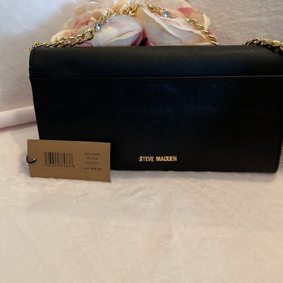 Steve Madden black clutch 10.5x5.5x1 new with tag - Picture 7 of 10